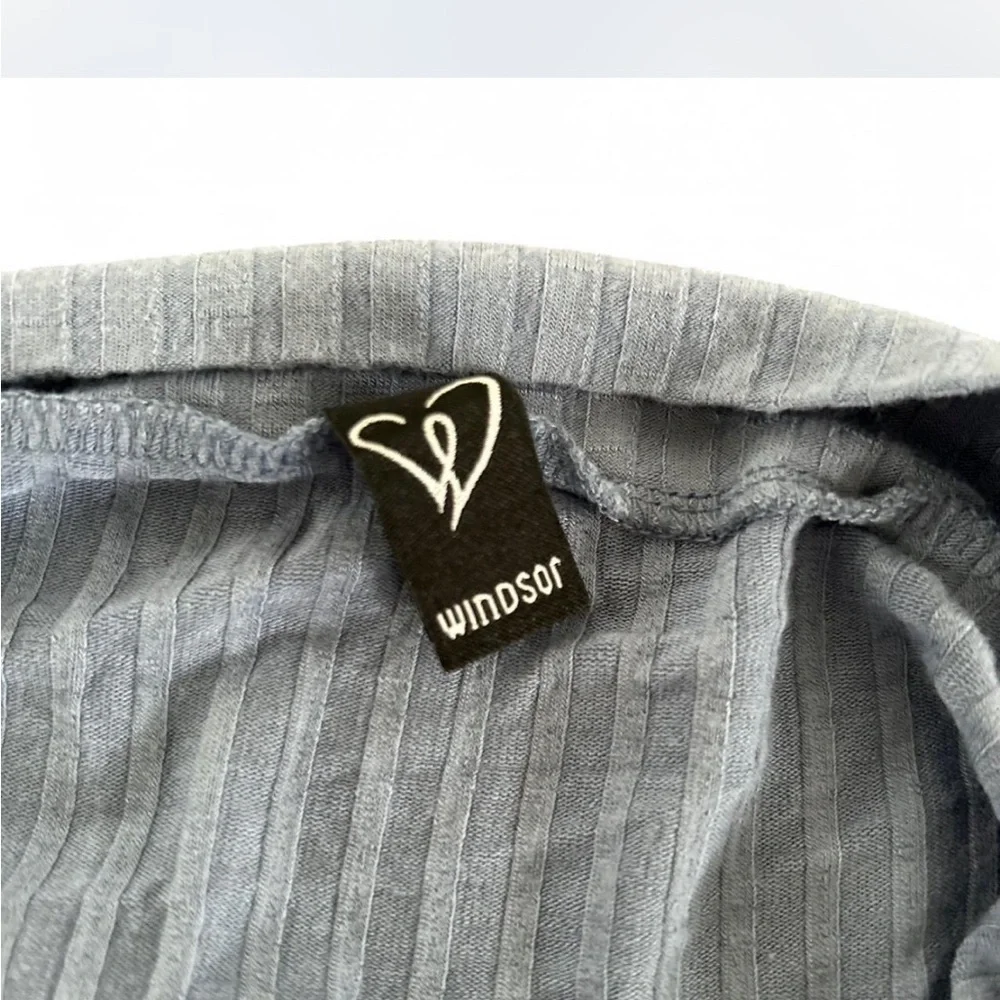 Off-Shoulder Blue Ribbed Top - Picture 2 of 2